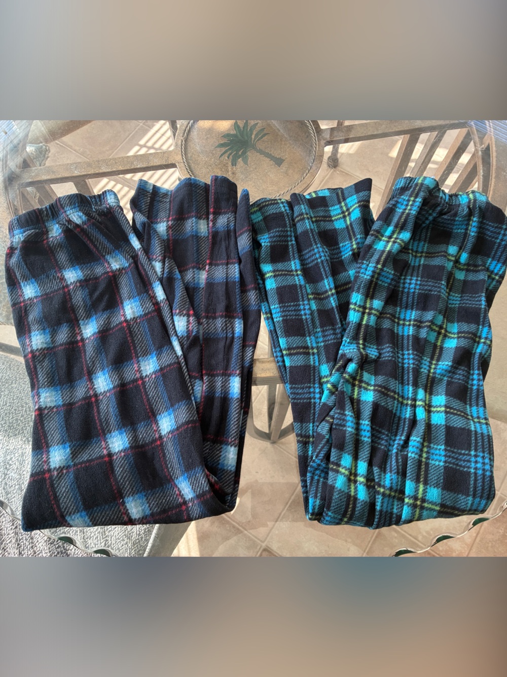 Cozy Plaid Fleece Lounge Pants - Blue & Black